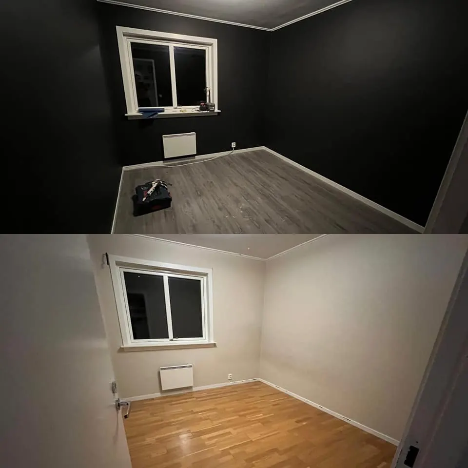Rum före och efter invändig målning